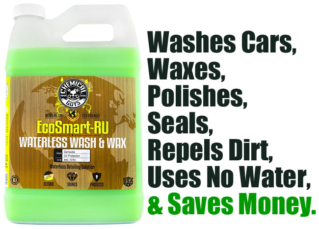 EcoSmart Waterless Car Wash Washes Cars, Waxes, Polishes, Seals, Repels Dirt, Uses No Water and Saves Money.