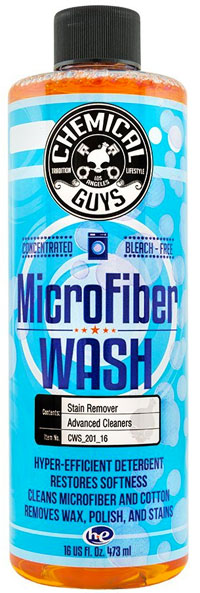 Bottle of Chemical Guys Microfiber Wash for Cleaning Towels