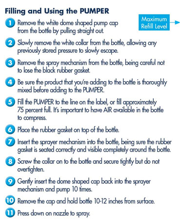 Dri Wash N Guard Waterless Car Wash Instructions for Spray Pump